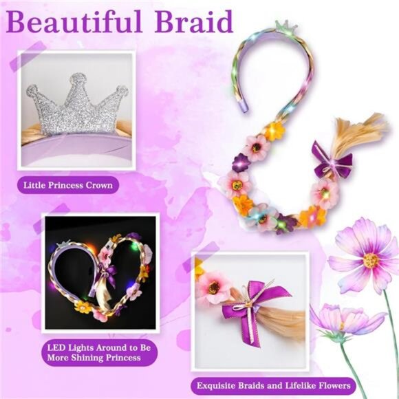 Kids Purple Princess Sofia Dresses Light Up Princess Halloween Costume for Girls - Picture 3 of 7